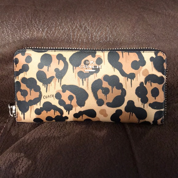 Coach Handbags - Leopard Authentic Coach Wallet